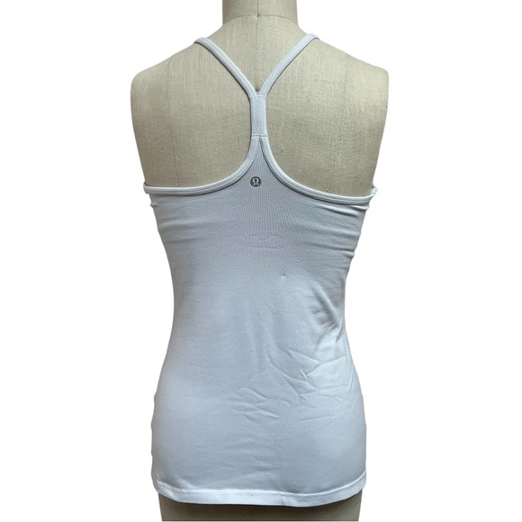 lululemon athletica Tops - Lululemon 2 in 1 Power Y Bra Tank Top in White Size 8